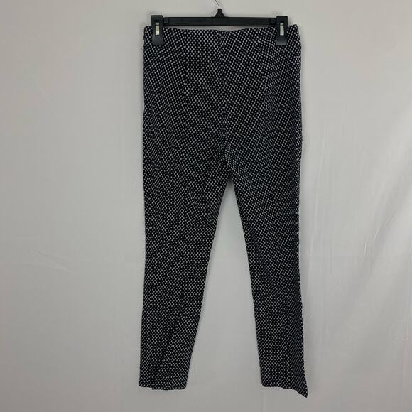 Anthropologie The Essential Slim Polka Dot Pants US 2 Side Zip Stretch Casual - Picture 1 of 10
